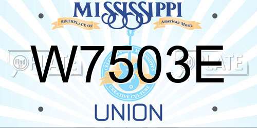 W7503E Mississippi License Plate