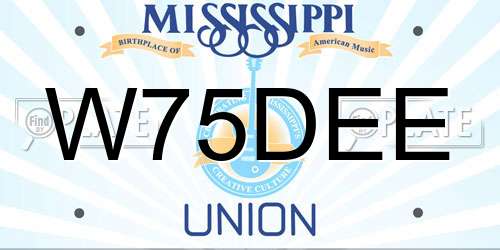 W75DEE Mississippi License Plate