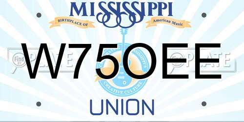 W75OEE Mississippi License Plate