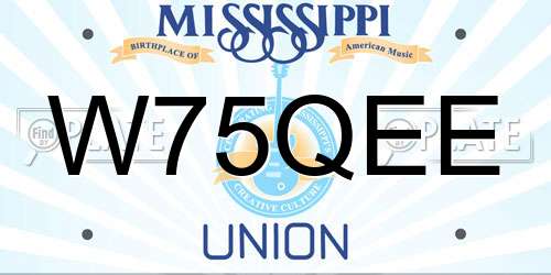 W75QEE Mississippi License Plate