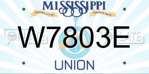 W7803E Mississippi License Plate