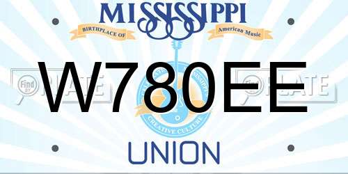 W780EE Mississippi License Plate