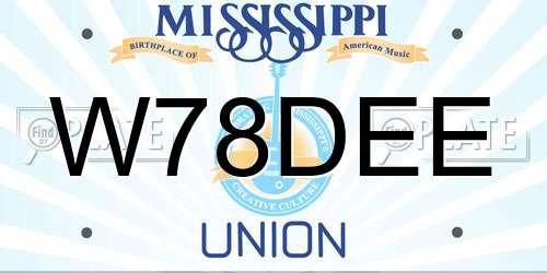 W78DEE Mississippi License Plate