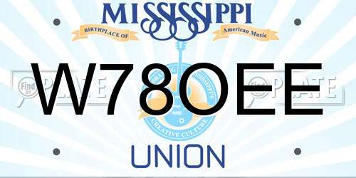 W78OEE Mississippi License Plate
