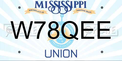 W78QEE Mississippi License Plate