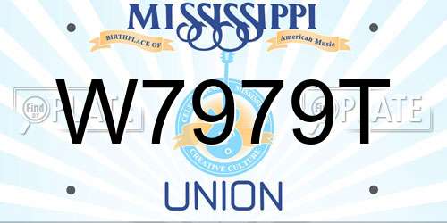 W7979T Mississippi License Plate