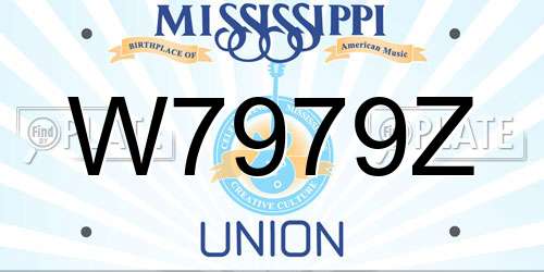 W7979Z Mississippi License Plate