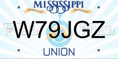 W79JGZ Mississippi License Plate