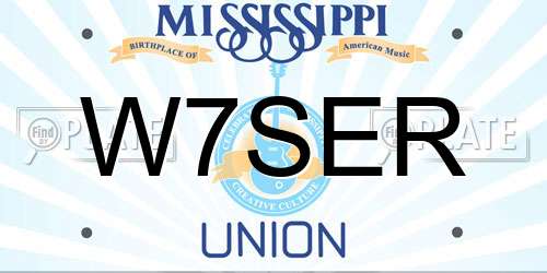 W7SER Mississippi License Plate