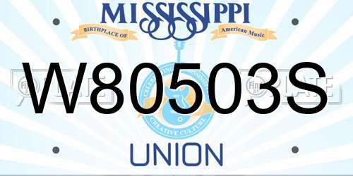 W80503S Mississippi License Plate