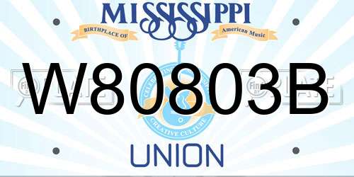 W80803B Mississippi License Plate
