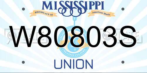 W80803S Mississippi License Plate