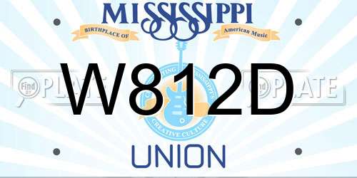 W812D Mississippi License Plate