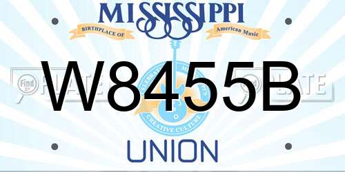 W8455B Mississippi License Plate