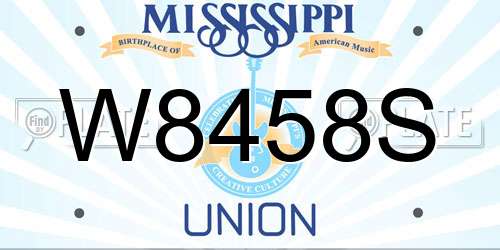 W8458S Mississippi License Plate