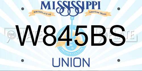 W845BS Mississippi License Plate