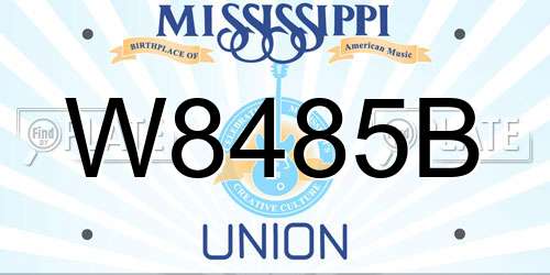 W8485B Mississippi License Plate