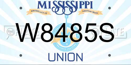 W8485S Mississippi License Plate