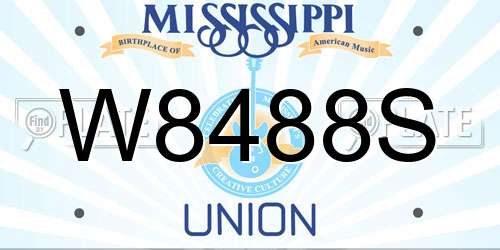W8488S Mississippi License Plate