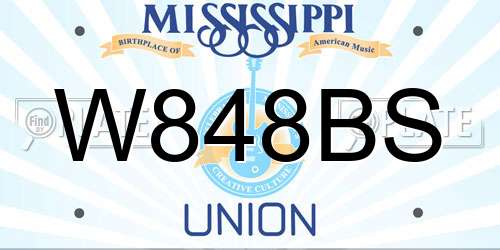 W848BS Mississippi License Plate