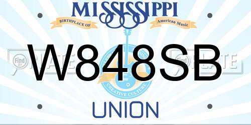 W848SB Mississippi License Plate