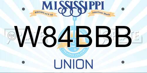 W84BBB Mississippi License Plate
