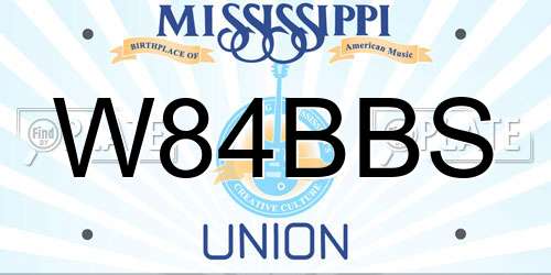 W84BBS Mississippi License Plate