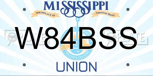 W84BSS Mississippi License Plate
