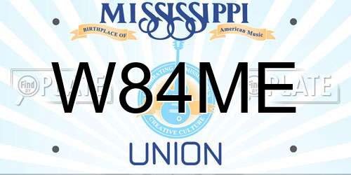 W84ME Mississippi License Plate