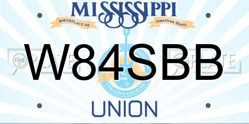 W84SBB Mississippi License Plate