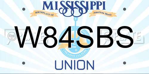 W84SBS Mississippi License Plate