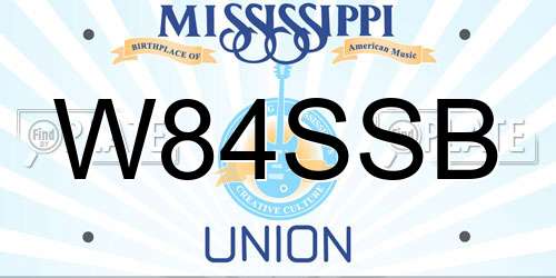 W84SSB Mississippi License Plate