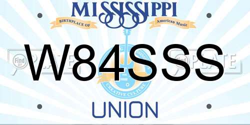 W84SSS Mississippi License Plate