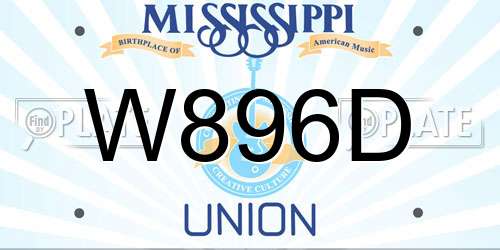 W896D Mississippi License Plate