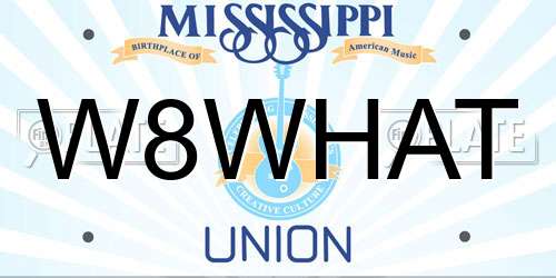 W8WHAT Mississippi License Plate