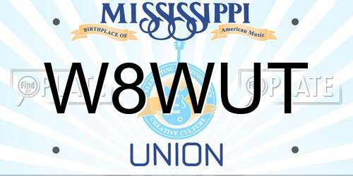 W8WUT Mississippi License Plate