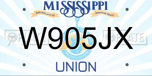 W905JX Mississippi License Plate