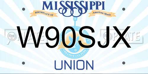 W90SJX Mississippi License Plate