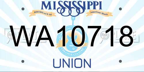 WA10718 Mississippi License Plate