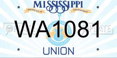 WA1081 Mississippi License Plate