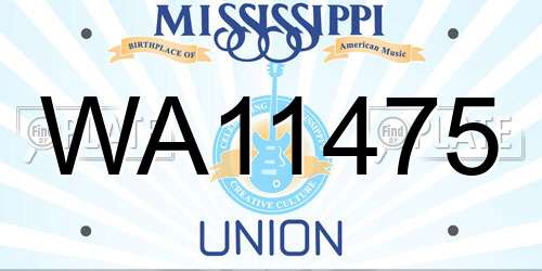 WA11475 Mississippi License Plate