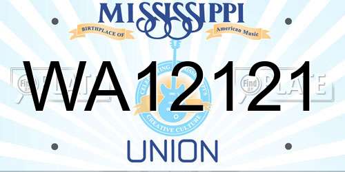 WA12121 Mississippi License Plate