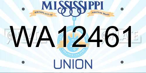 WA12461 Mississippi License Plate