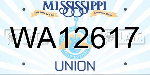 WA12617 Mississippi License Plate