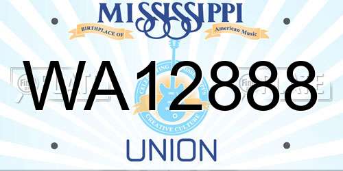 WA12888 Mississippi License Plate