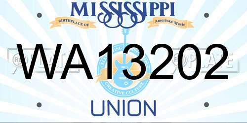 WA13202 Mississippi License Plate