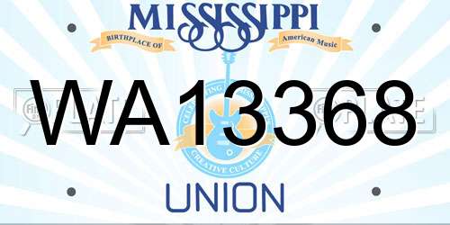 WA13368 Mississippi License Plate