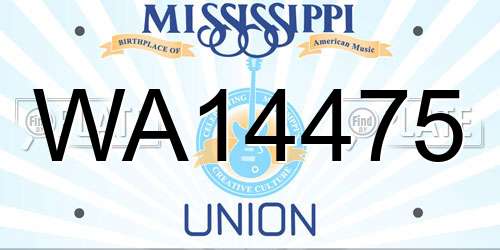 WA14475 Mississippi License Plate