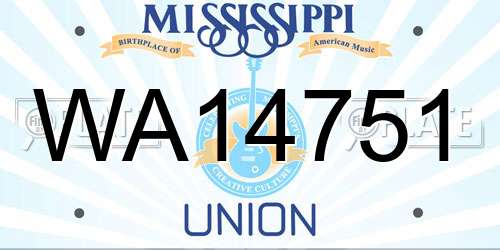 WA14751 Mississippi License Plate