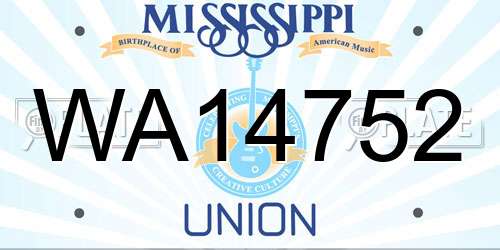 WA14752 Mississippi License Plate